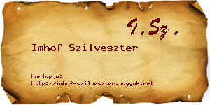 Imhof Szilveszter névjegykártya